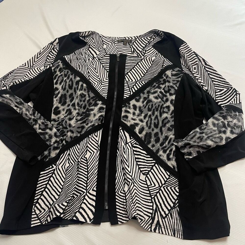 Picadilly Fashion Art To Wear Lagenlook Cardigan Full Zip Jacket Plus Size 3X
